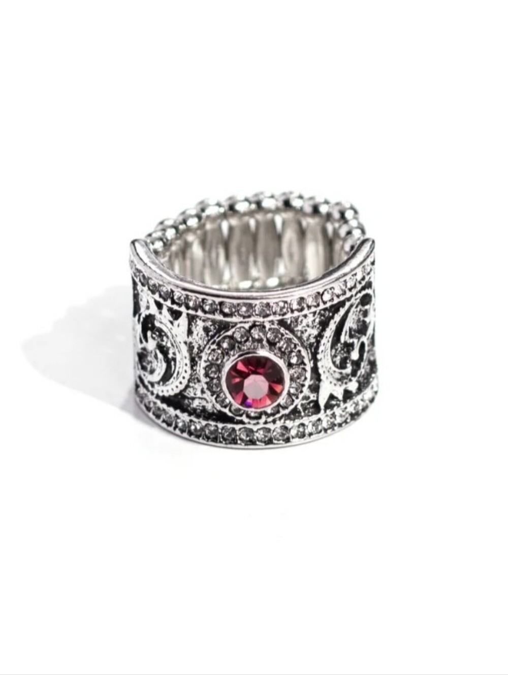 Filigree Band Ring with Purple Center Ring Imperial Intentions  Rhines